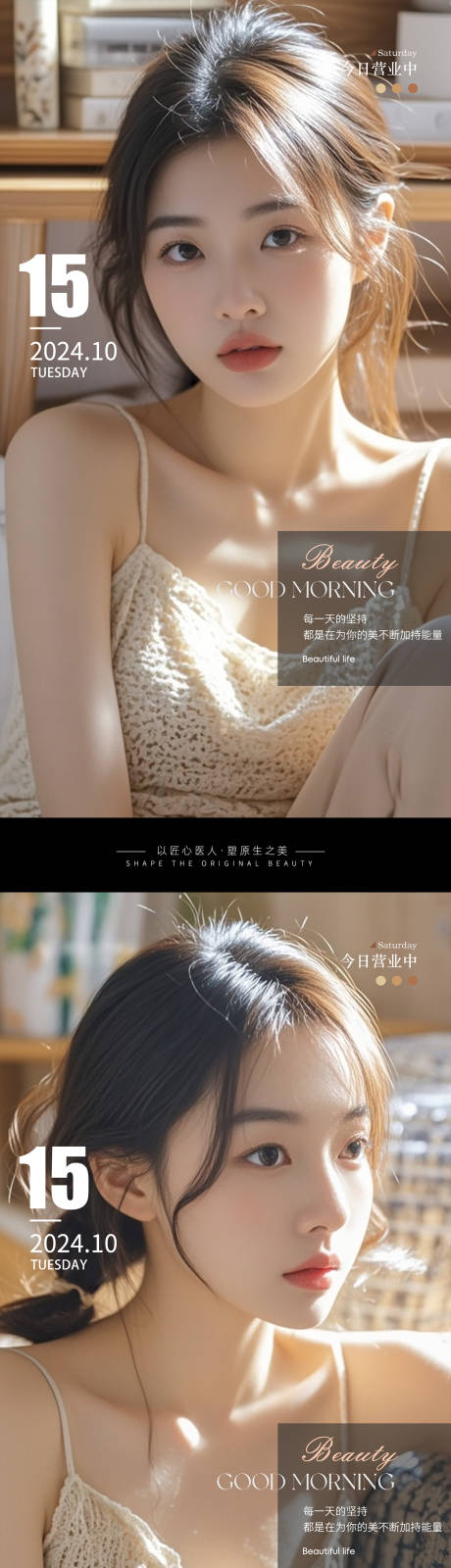 源文件下载【享设计】搜索编号：46310026737168840【医美早安图海报】