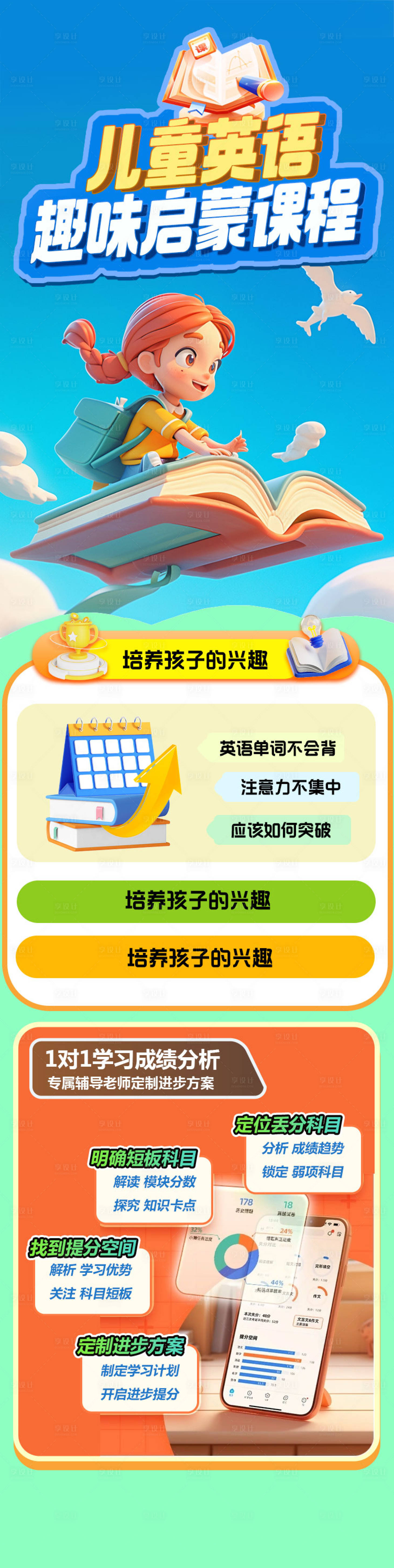 源文件下載【享設計】搜索編號：59460026569482538【兒童英語培訓教育長圖】