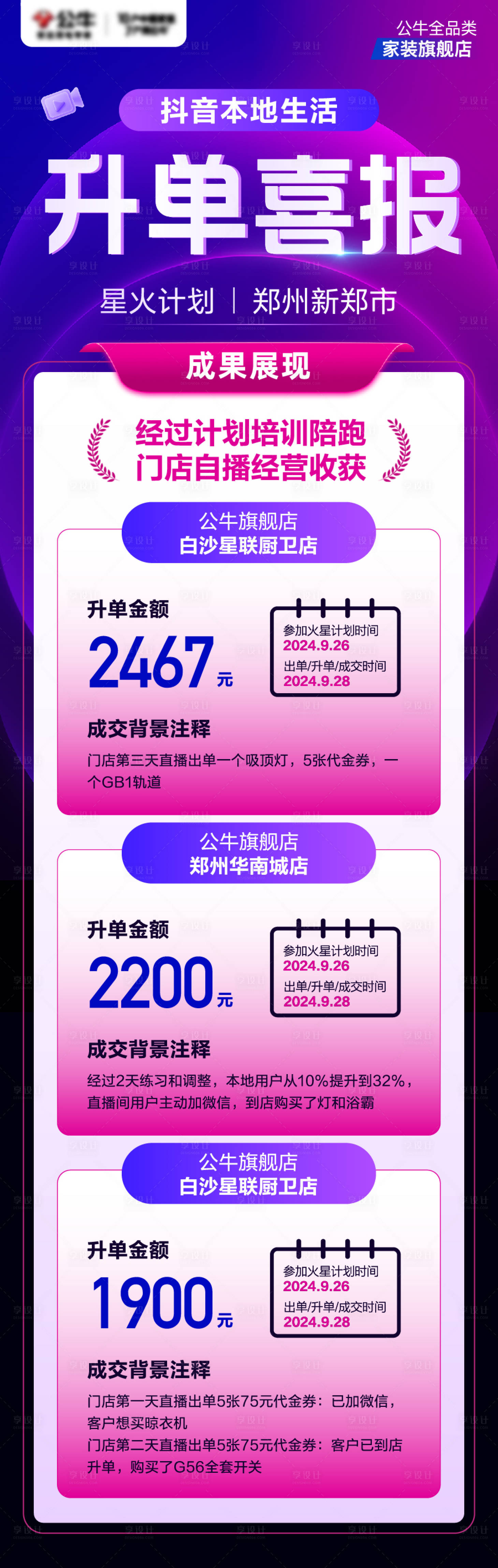 源文件下載【享設計】搜索編號：60360026622717511【升單喜報繽紛長圖海報】