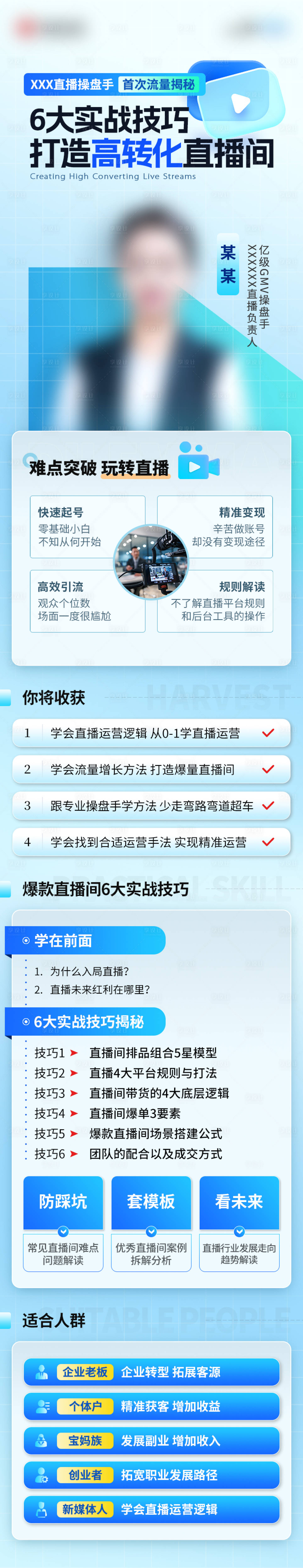 源文件下载【享设计】搜索编号：97410026781302945【打造高转化直播间课程长图】