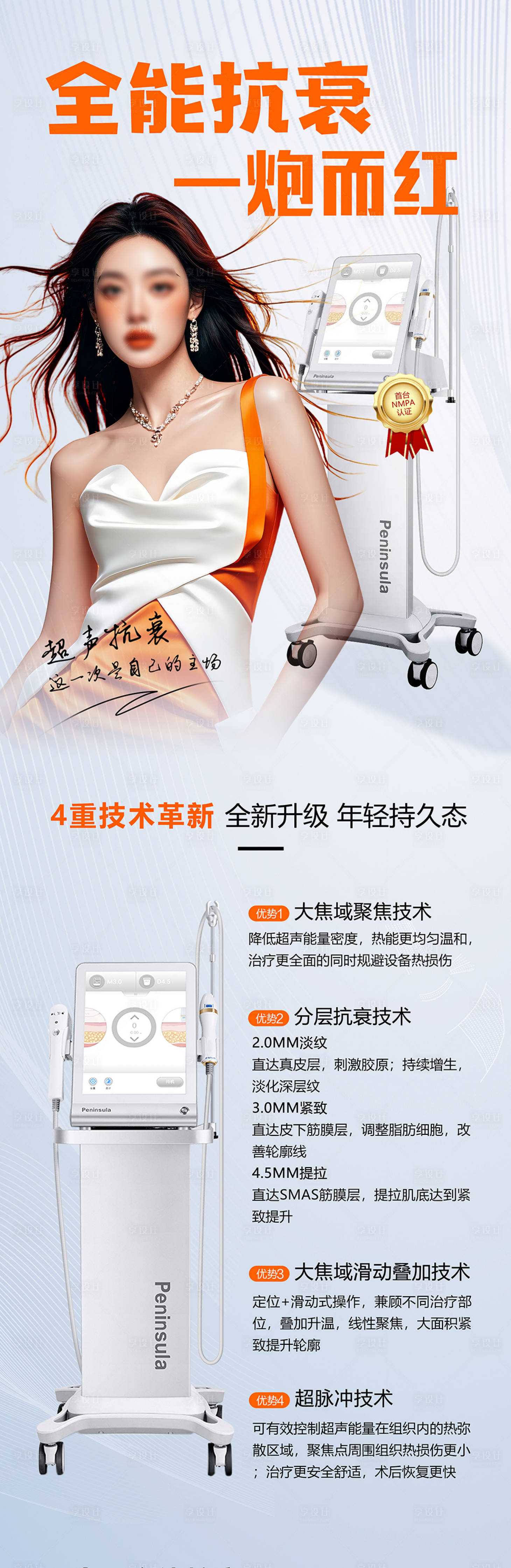 源文件下载【享设计】搜索编号：82630026690179570【黄金超声炮海报】