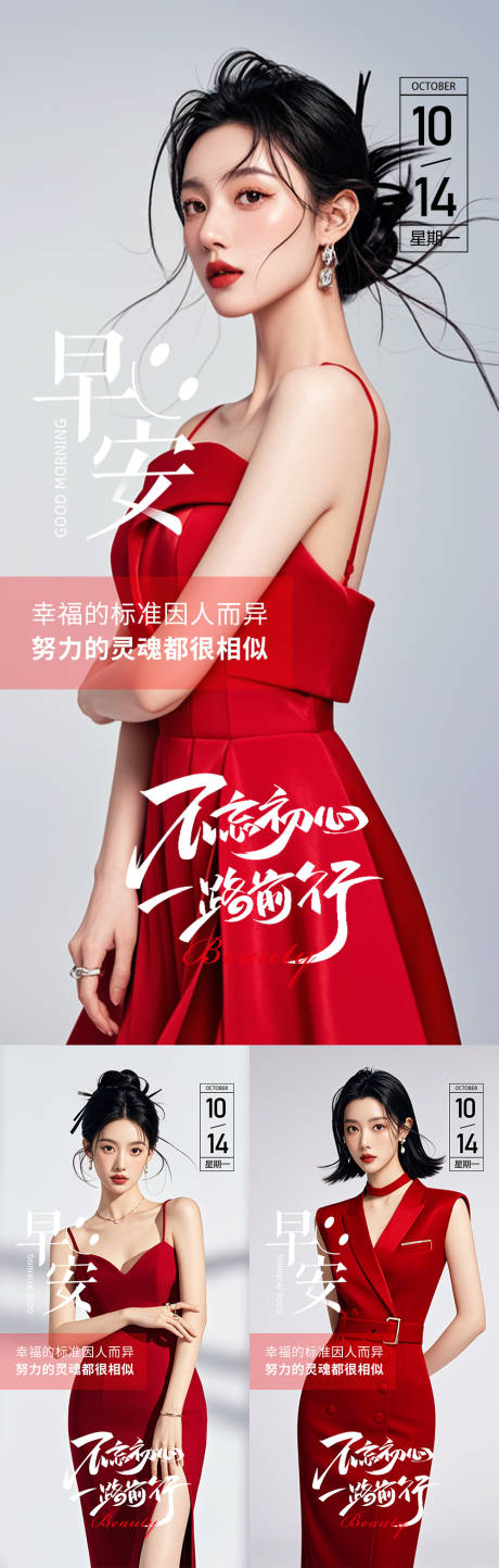 源文件下載【美業(yè)早安人物系列海報】編號：64360026580512210