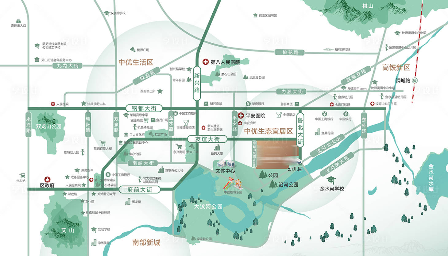 源文件下载【享设计】搜索编号：24270026928704328【区位图海报】