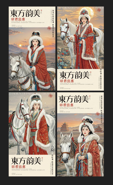 昭君出塞中式艺术系列海报