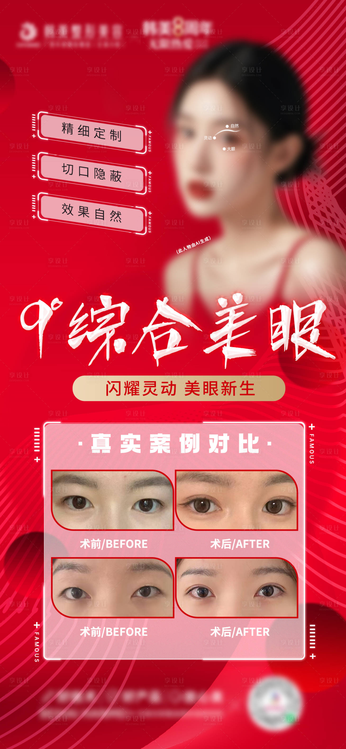 源文件下載【享設(shè)計(jì)】搜索編號：72810026925959537【醫(yī)美雙眼皮案例海報(bào)】