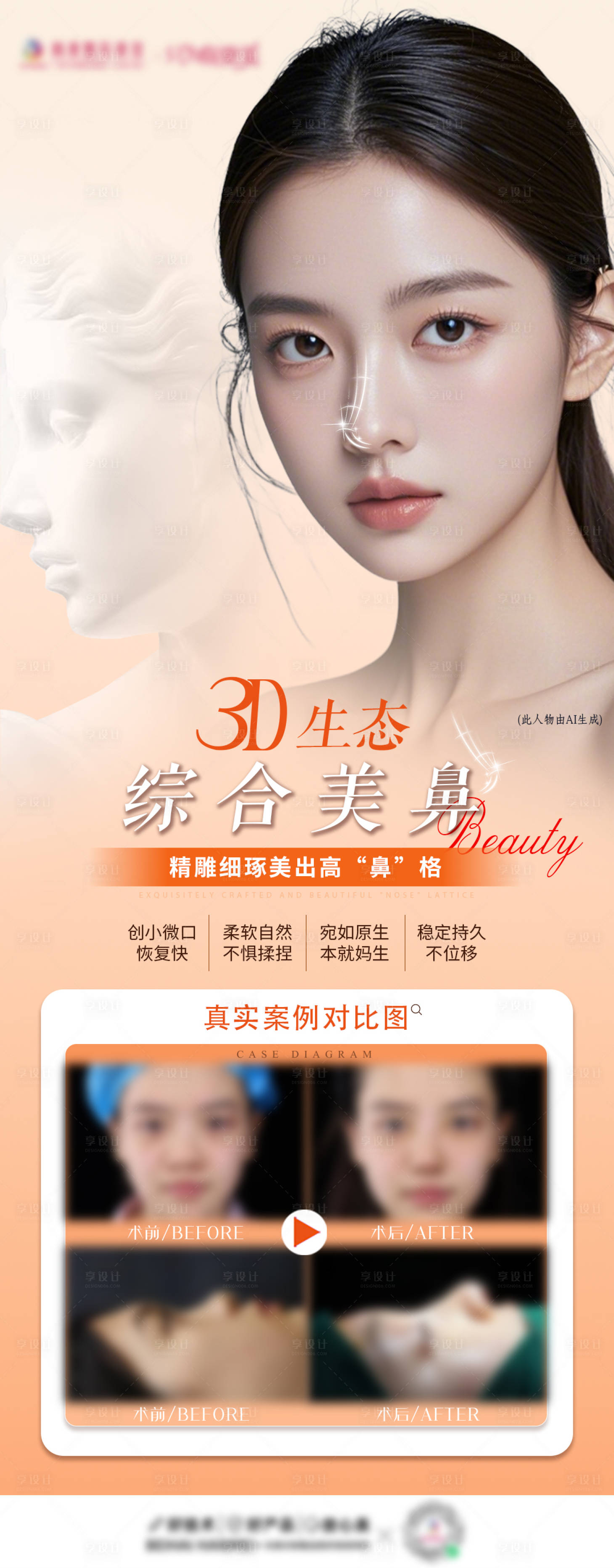 源文件下載【享設計】搜索編號：27970026746597657【隆鼻案例海報】