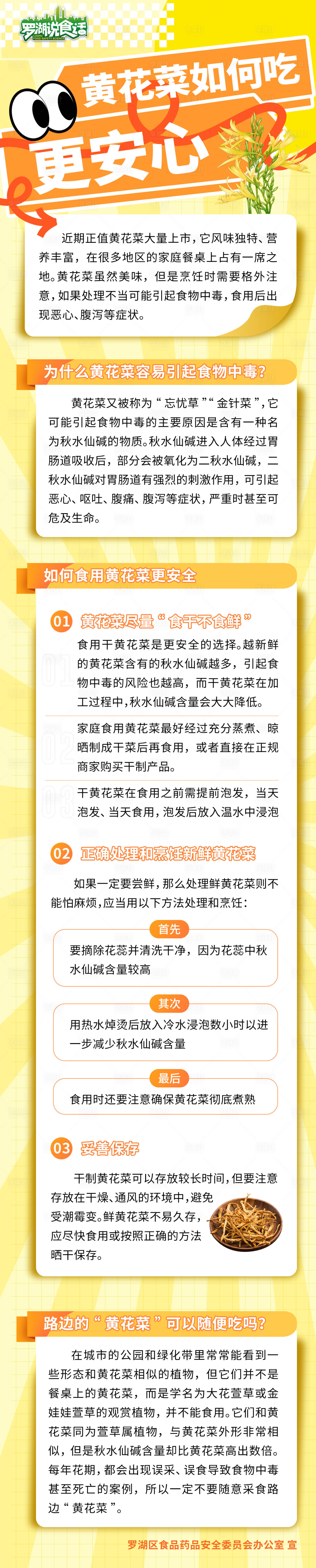 源文件下载【黄花菜如何吃更安心科普海报长图】编号：11540027096563541