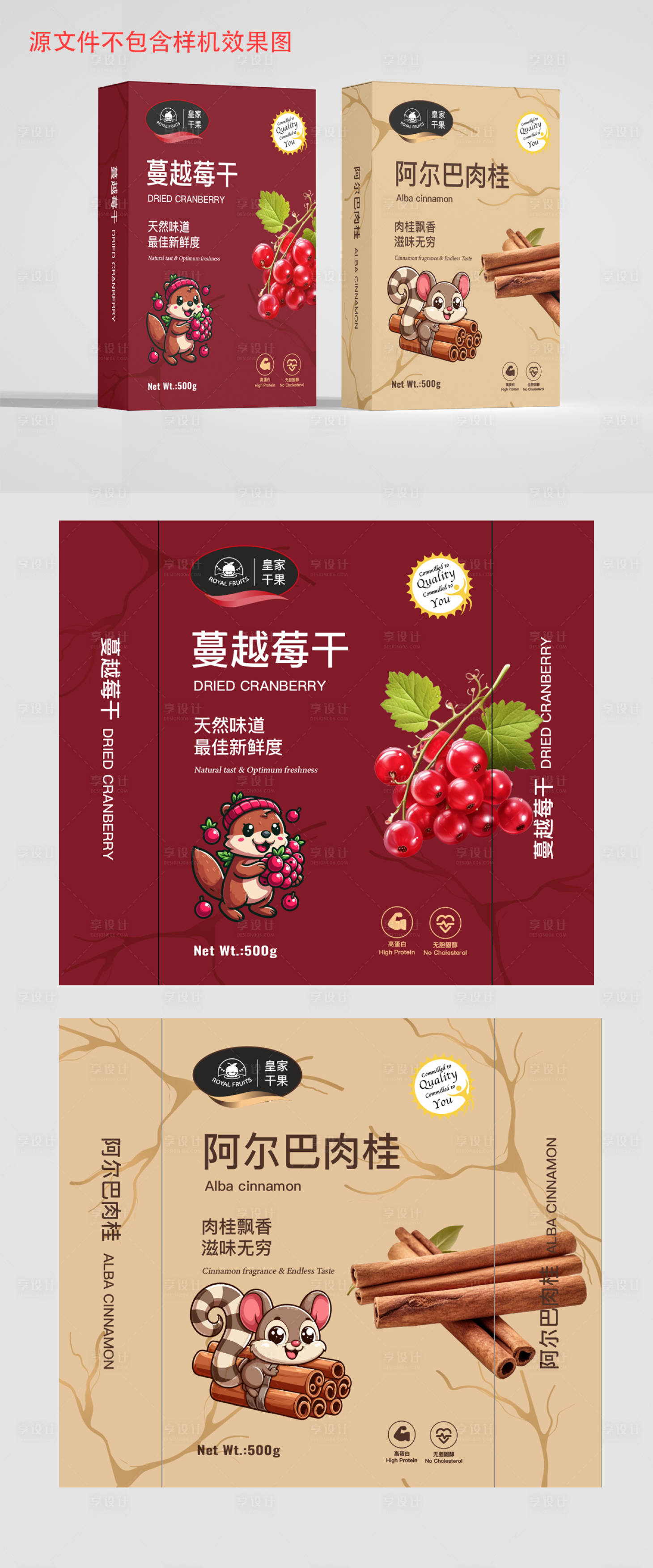 源文件下载【肉桂和蔓越莓卡通包装盒设计】编号：81170027429809151