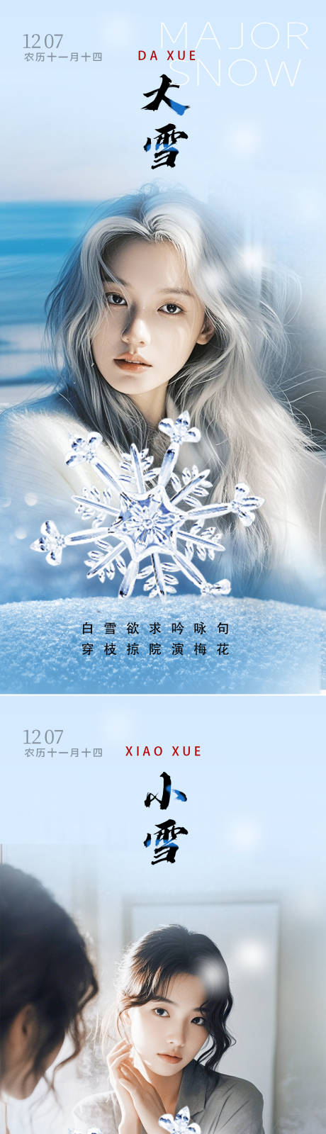 源文件下载【小雪大雪医美节气海报】编号：58390027472883567