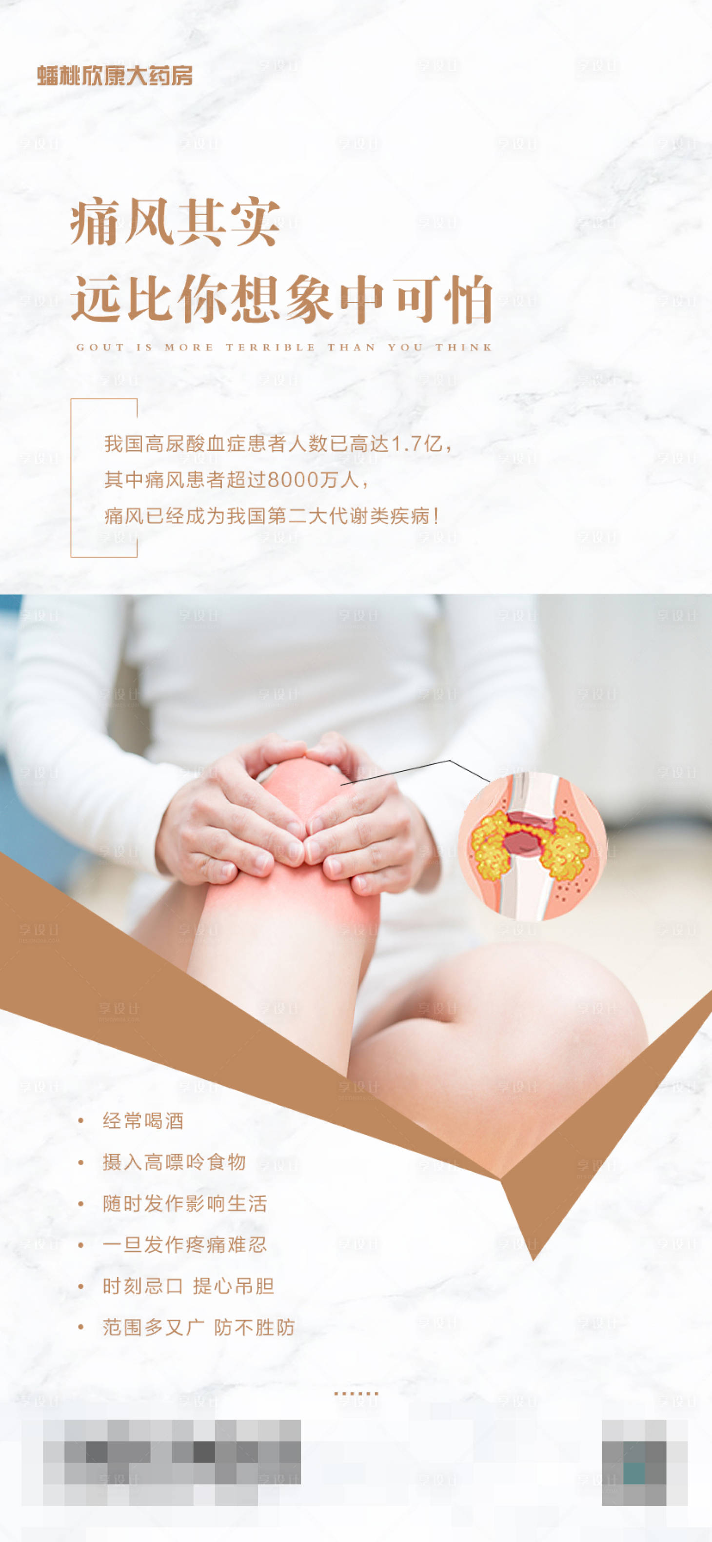 源文件下載【享設計】搜索編號：30320027516719320【痛風小知識科普海報】