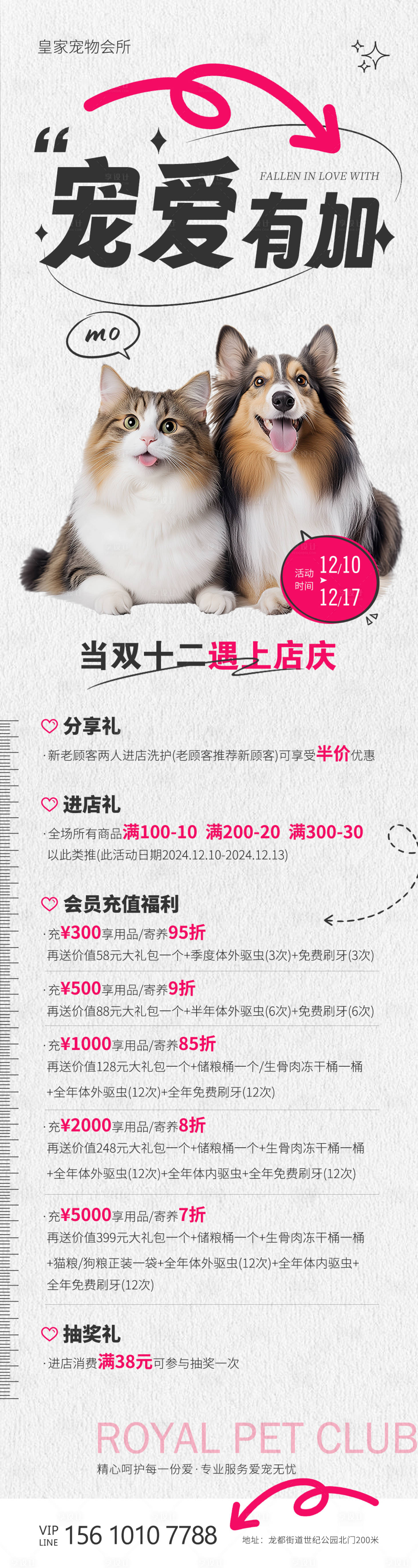 源文件下載【享設計】搜索編號：17660027572441243【寵物店雙十二店慶活動海報】