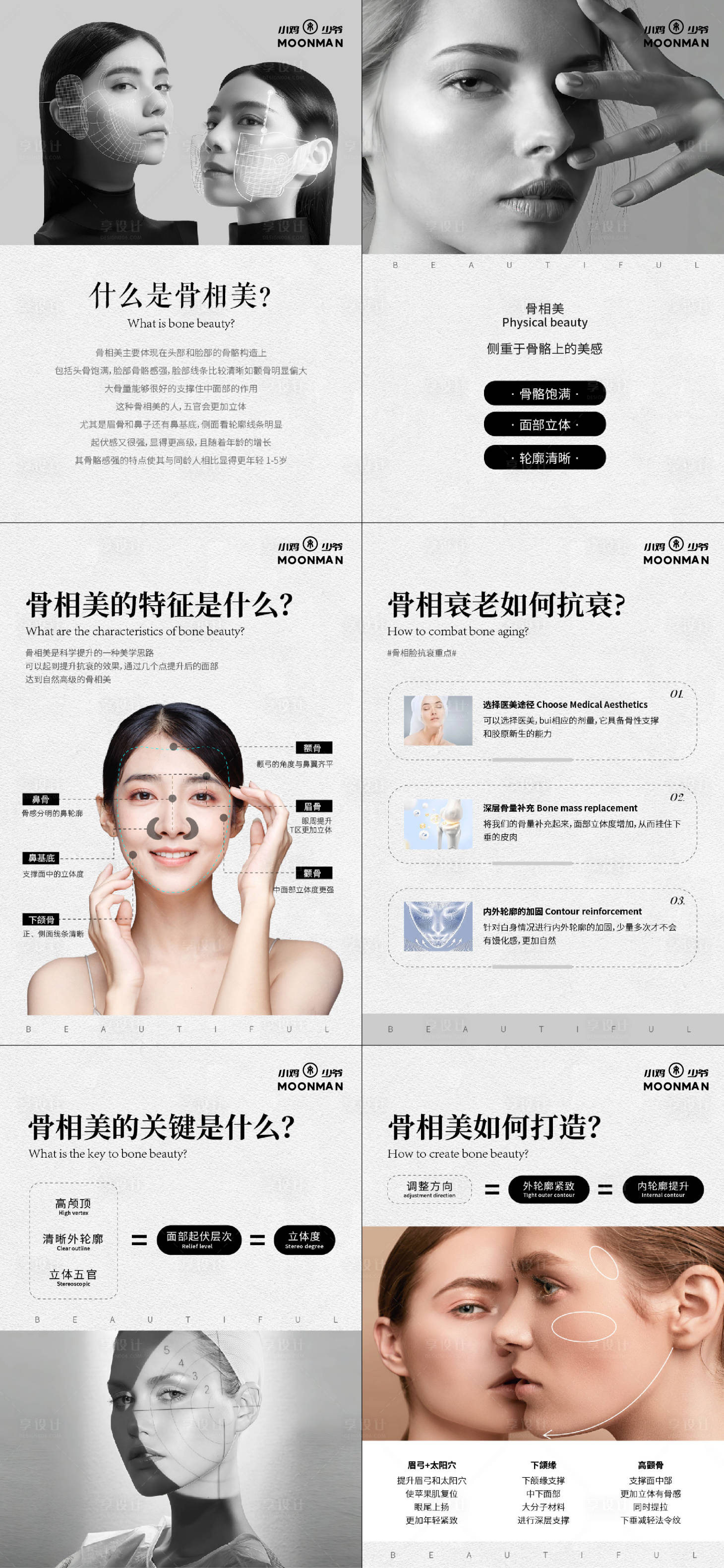 源文件下载【享设计】搜索编号：78880027513839974【骨相美全面解析海报】