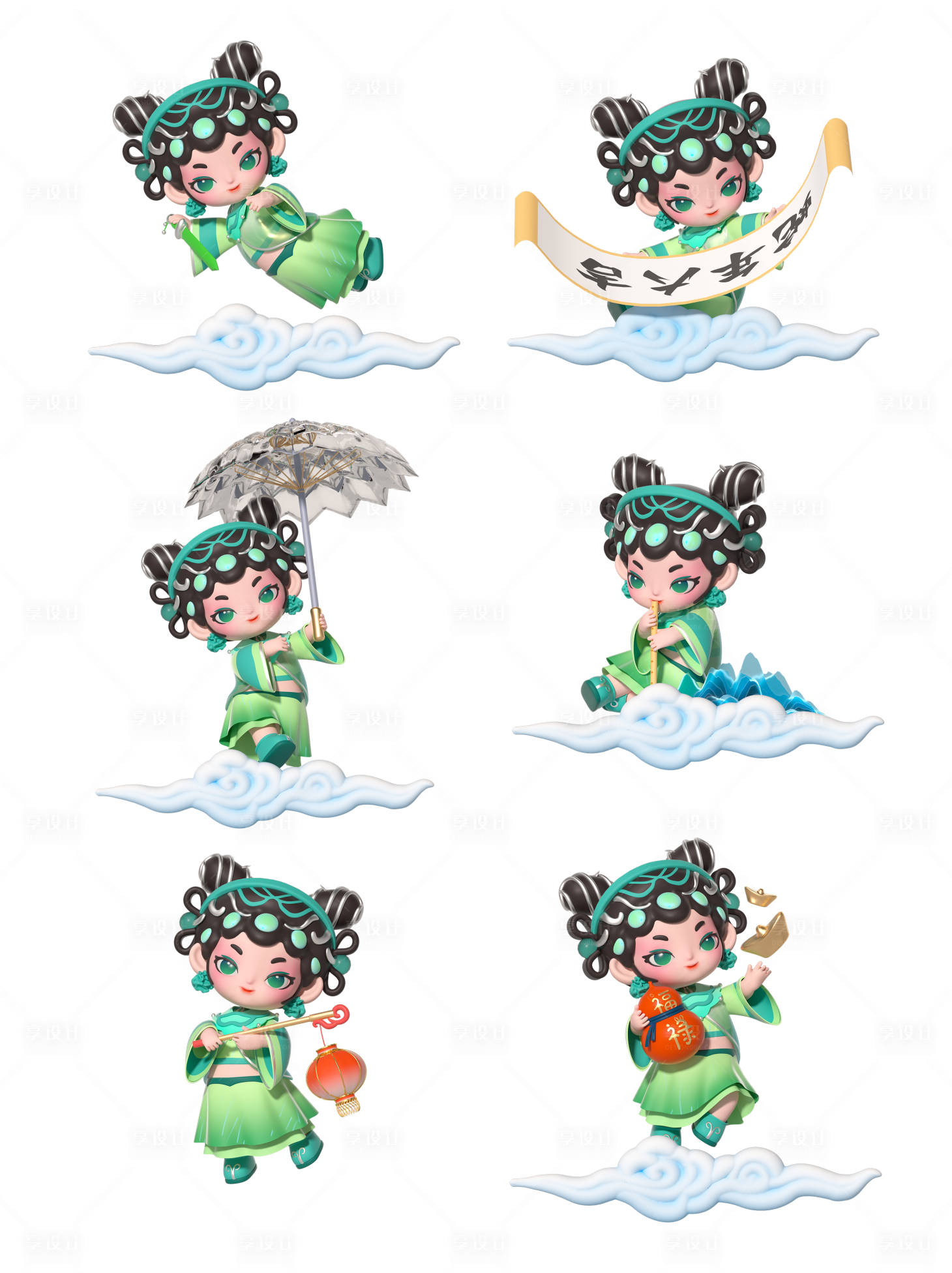 源文件下载【享设计】搜索编号：38060027494391399【卡通中国风青蛇人物戏剧IP形象】