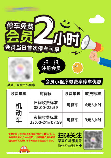 停车收费标准海报展板