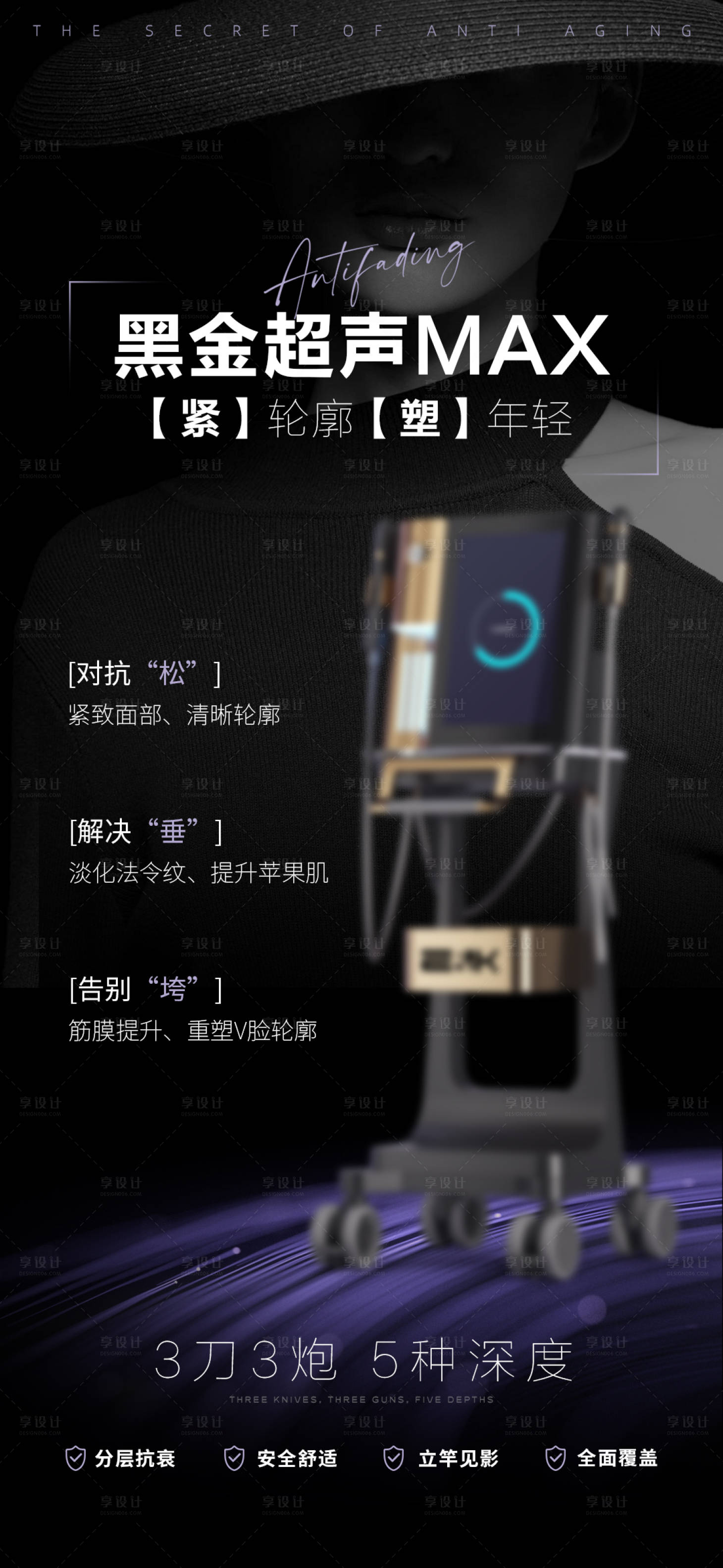 源文件下載【享設計】搜索編號：13700027368398974【醫(yī)美海報儀器海報雙頻超聲海報】