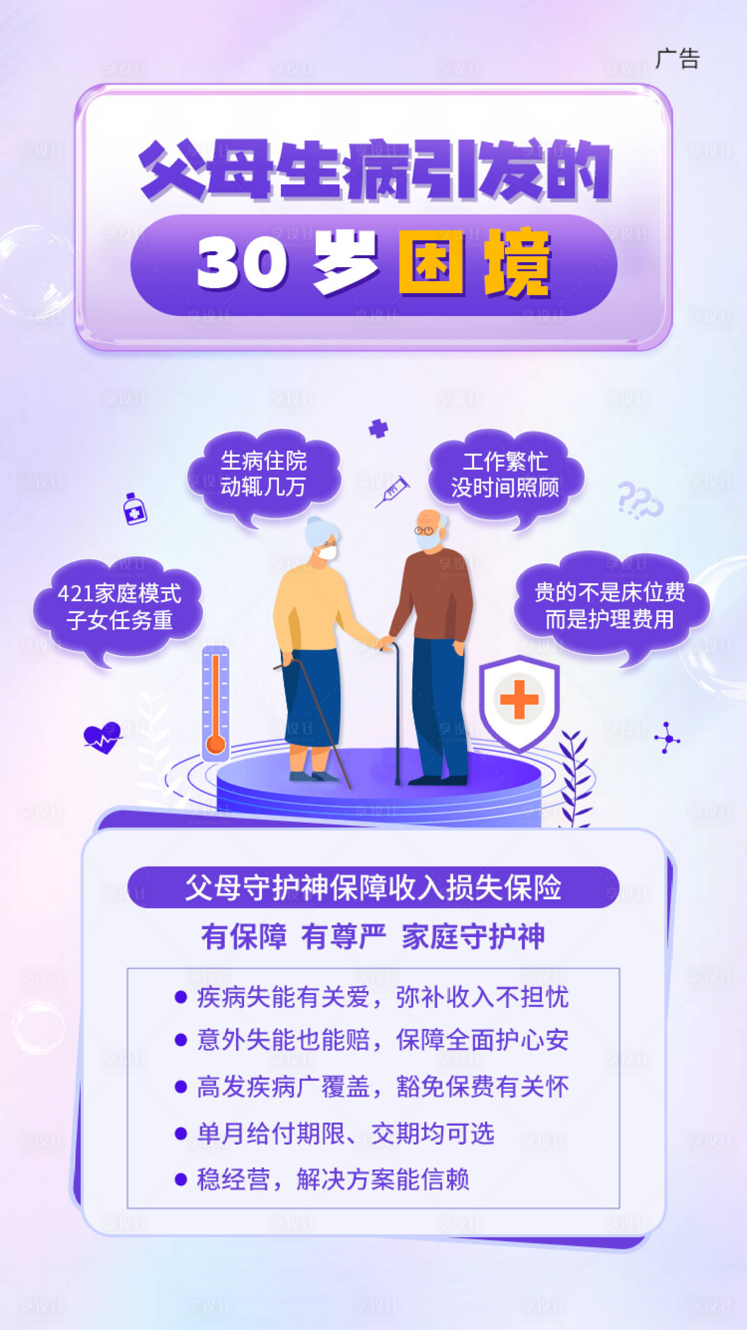 源文件下载【享设计】搜索编号：61430027311668537【父母生病引发的30岁困境养老保险】