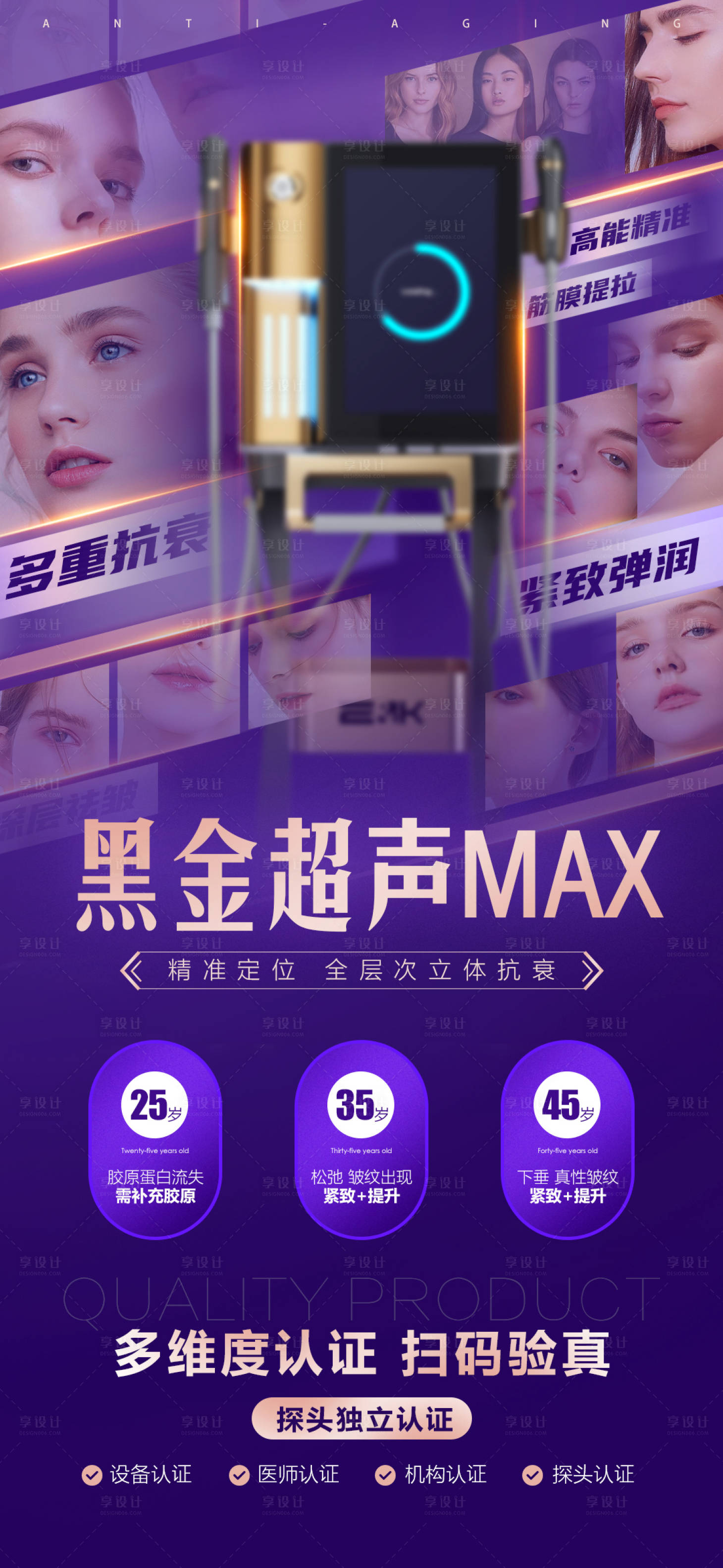 源文件下載【享設(shè)計】搜索編號：13600027504328921【醫(yī)美超聲炮儀器海報】