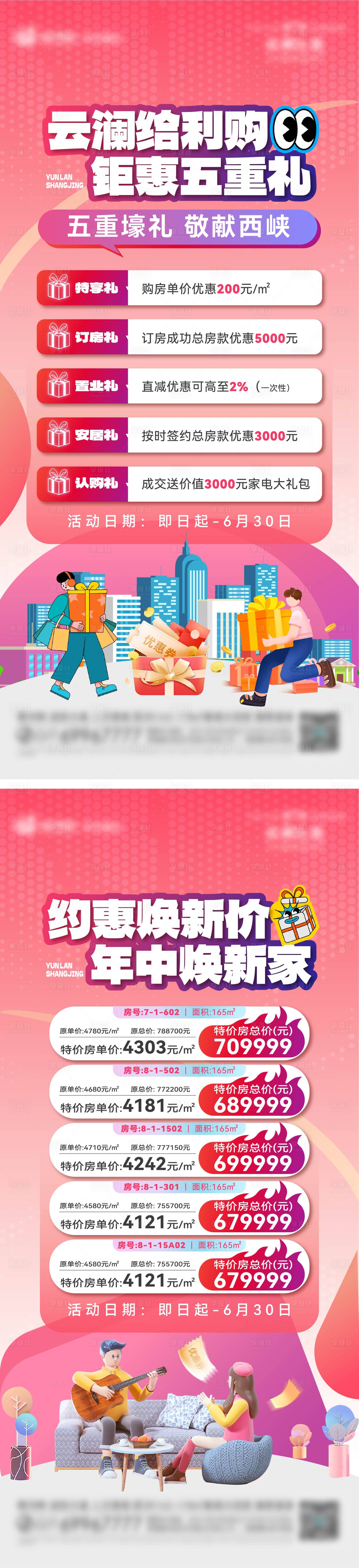 源文件下載【享設計】搜索編號：38230027287483339【地產五重禮特價房系列海報】