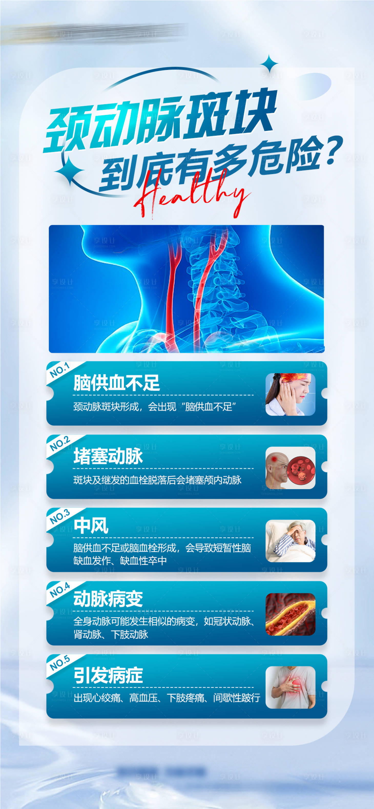 源文件下載【享設計】搜索編號：70640027189474470【頸動脈斑塊到底有多危險科普海報】