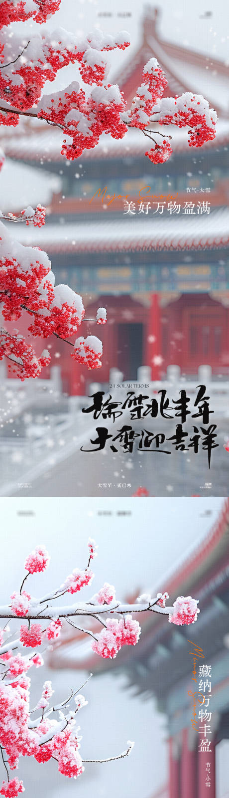 源文件下载【小雪大雪故宫节气海报】编号：96340027394679507