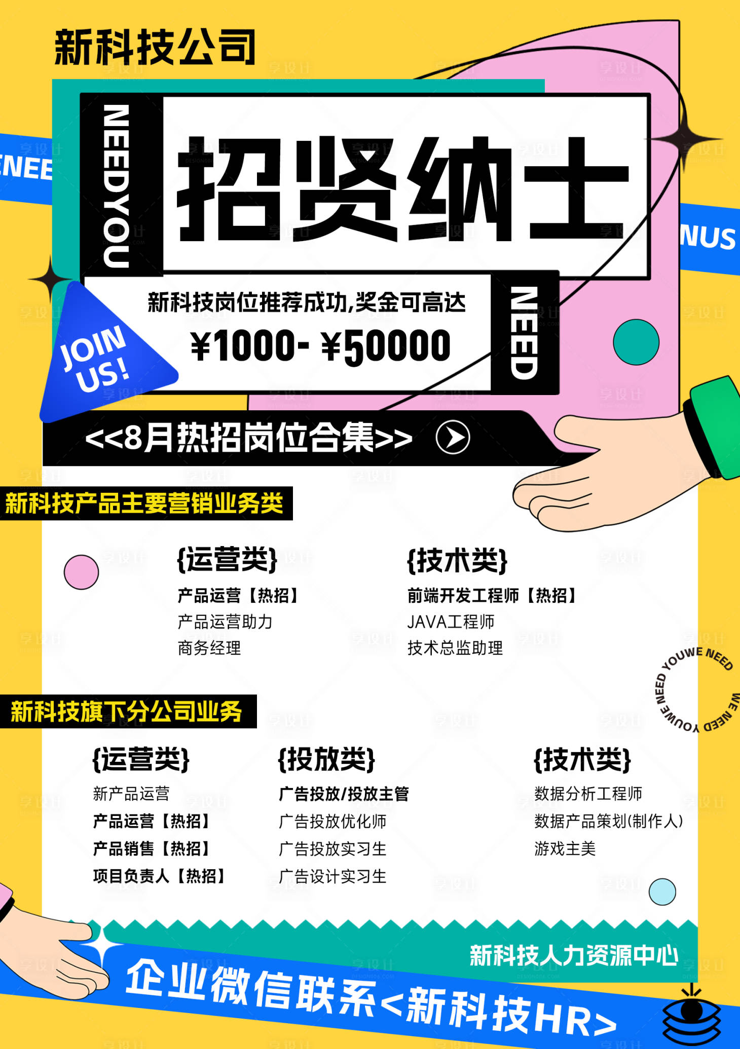 源文件下载【享设计】搜索编号：18620027327121501【招聘海报】