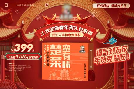 源文件下載【新春年貨生鮮喜慶展板】編號：83650027592019551