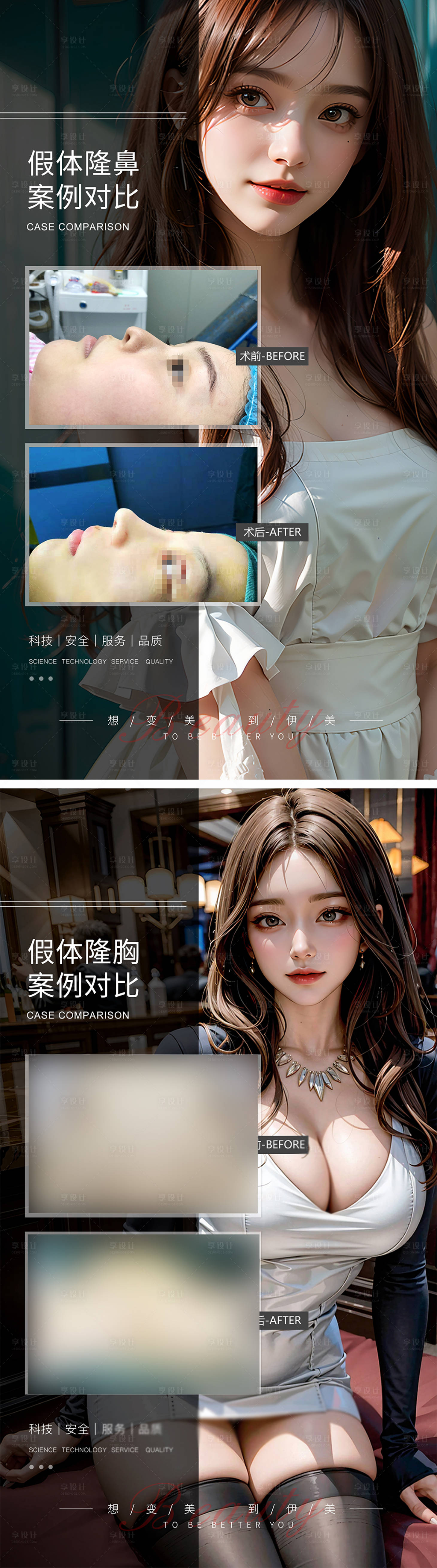 源文件下載【享設計】搜索編號：39490019470598217【隆胸隆鼻案例對比】
