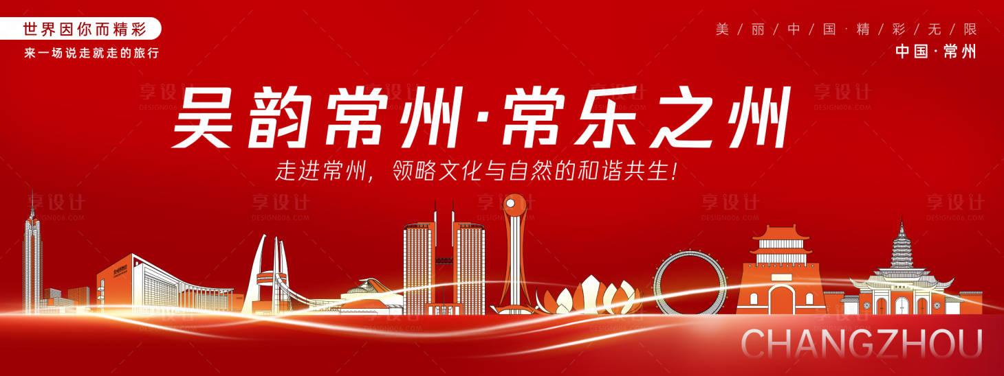 源文件下载【享设计】搜索编号：66750027400657402【常州城市旅游背景板】