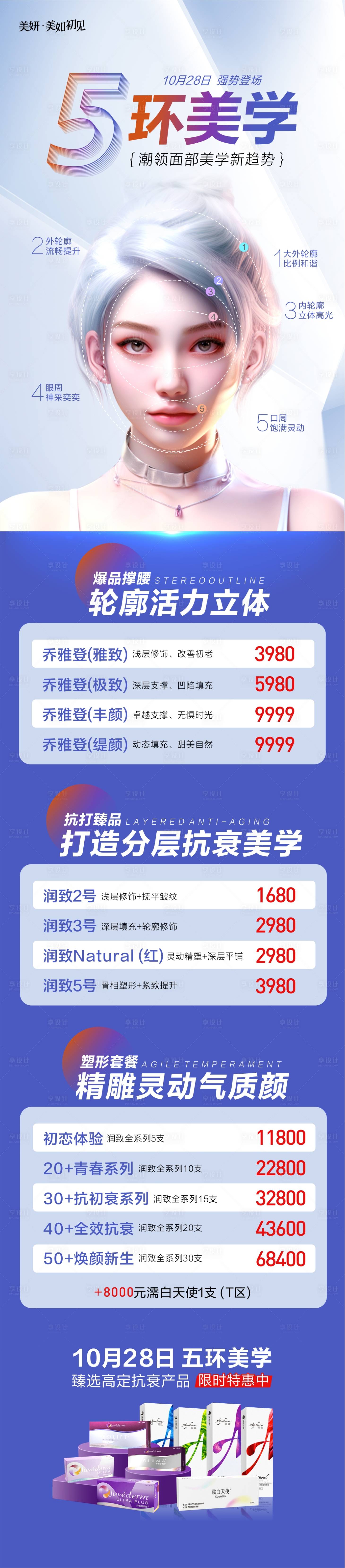 源文件下载【医美五环美学幼态轮廓产品特价海报】编号：27330027463586978