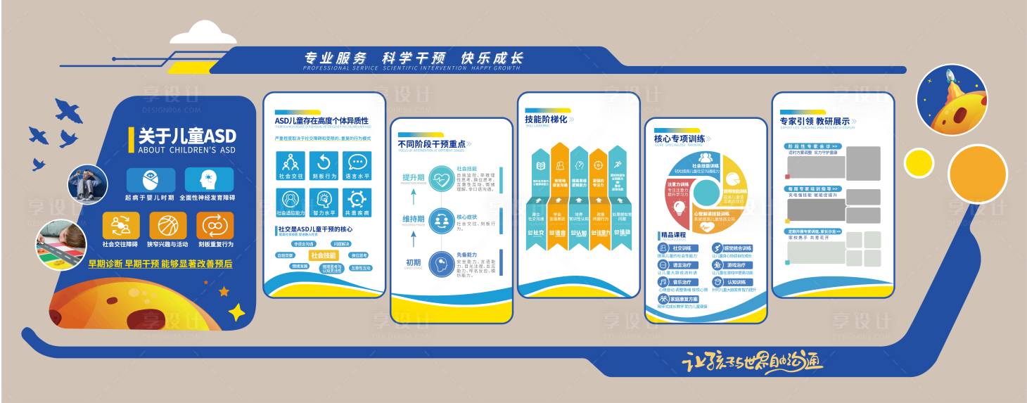 源文件下載【享設計】搜索編號：40290027228798231【卡通文化墻背景板】