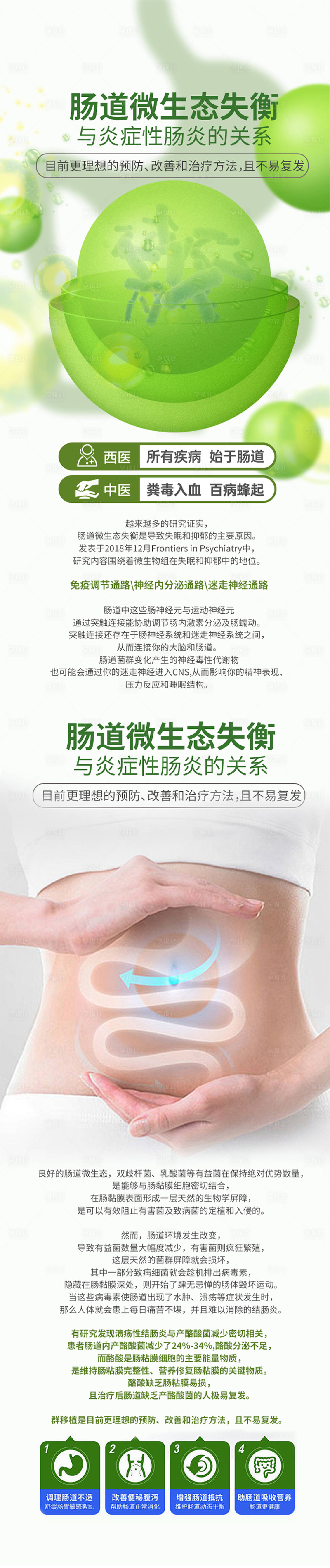 源文件下载【享设计】搜索编号：32170027497542048【大健康肠道菌群知识分享海报长图】