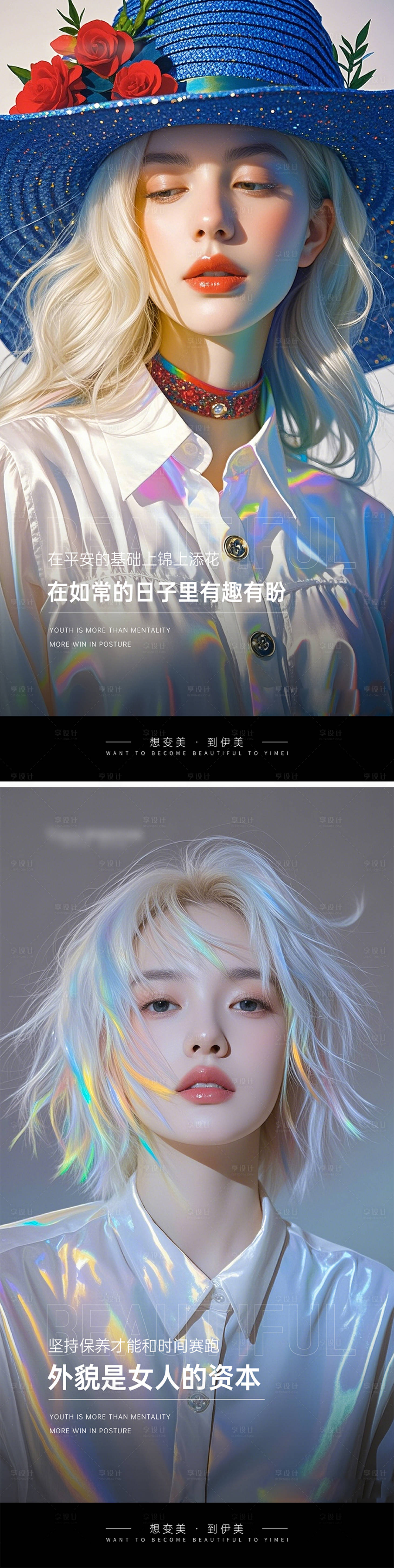 源文件下载【医美早安图系列海报】编号：78140027357737609