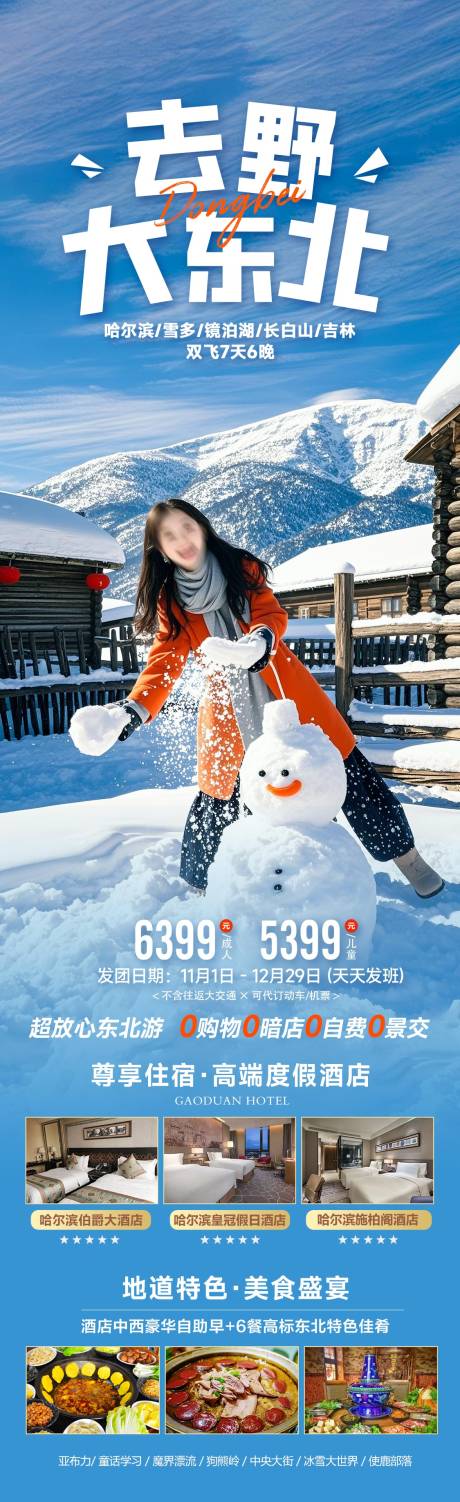 源文件下載【去野大東北冬季旅游海報】編號：96490027398229779