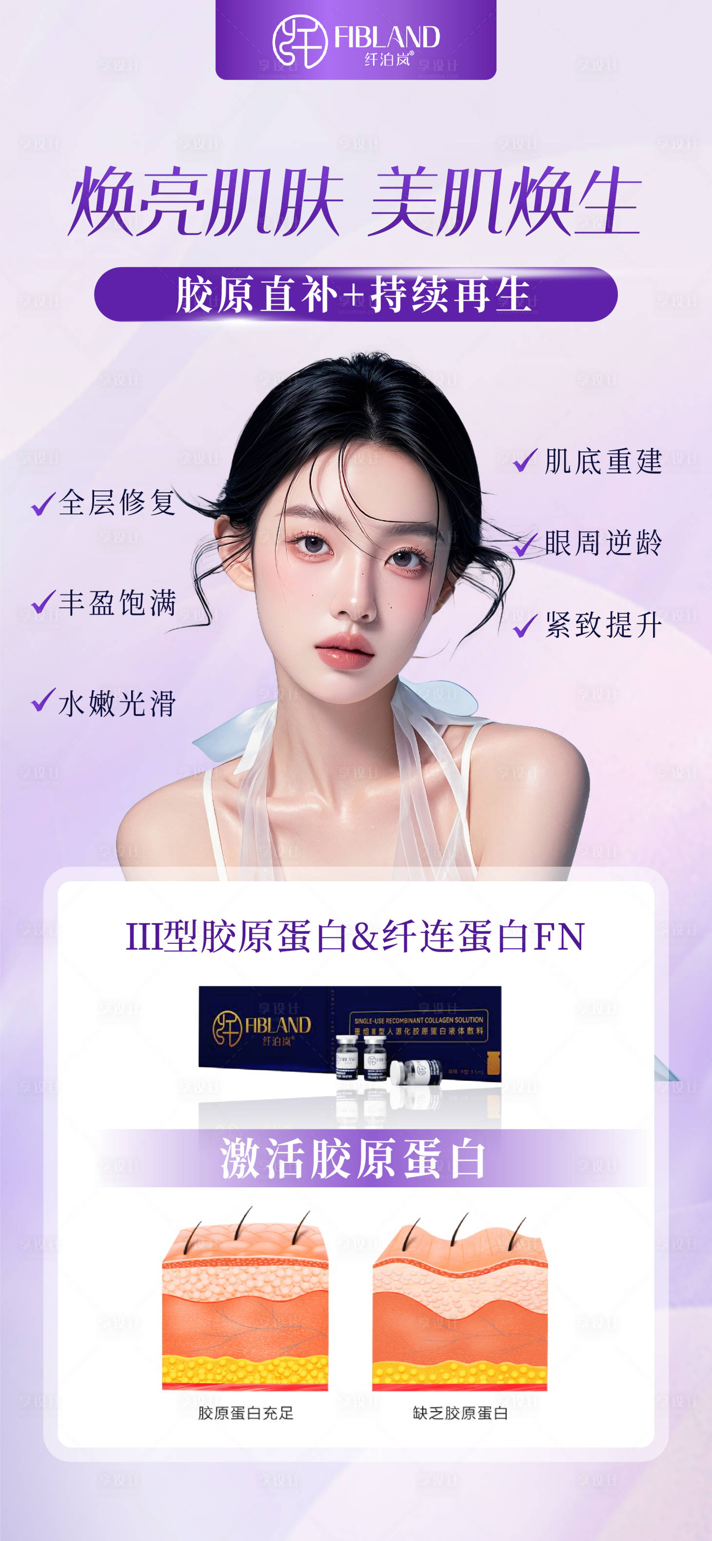 源文件下載【享設計】搜索編號：32090027142371803【醫美膠原蛋白產品科普海報】