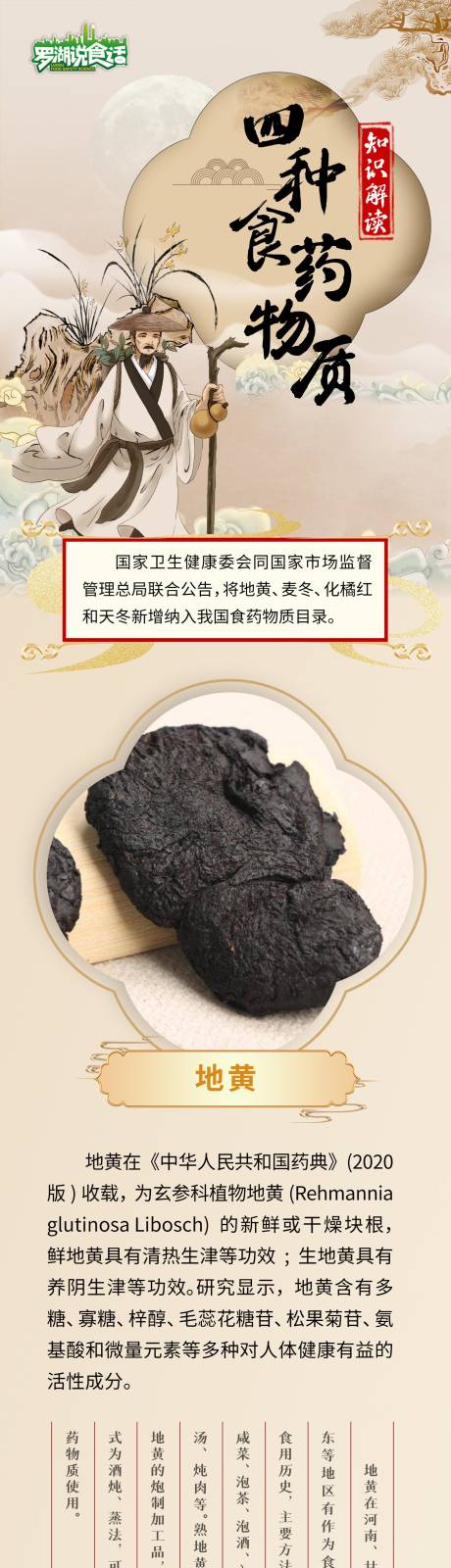 源文件下载【四种食药物质知识解读海报长图】编号：27740027096592231