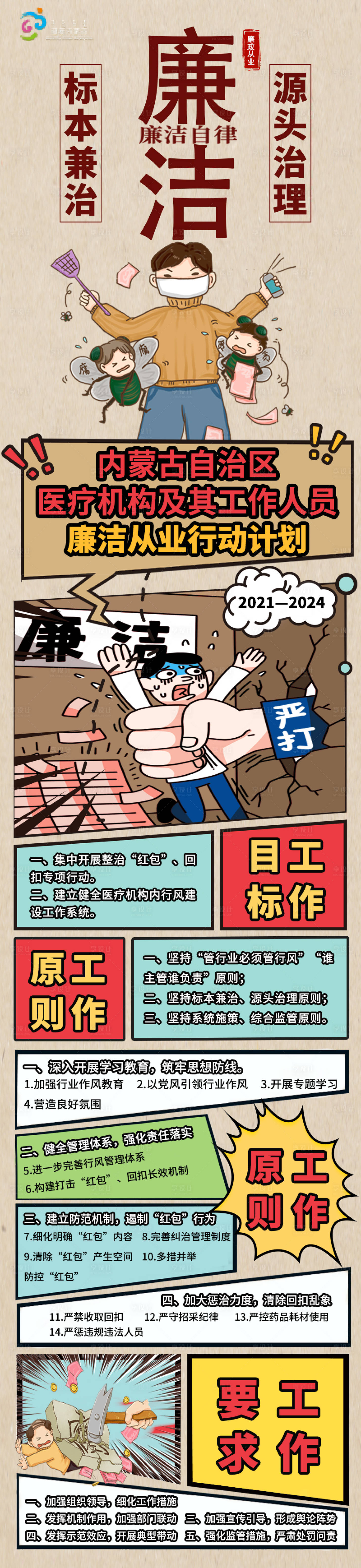 源文件下载【享设计】搜索编号：59450027139036763【图解廉洁从业行动计划长图海报】