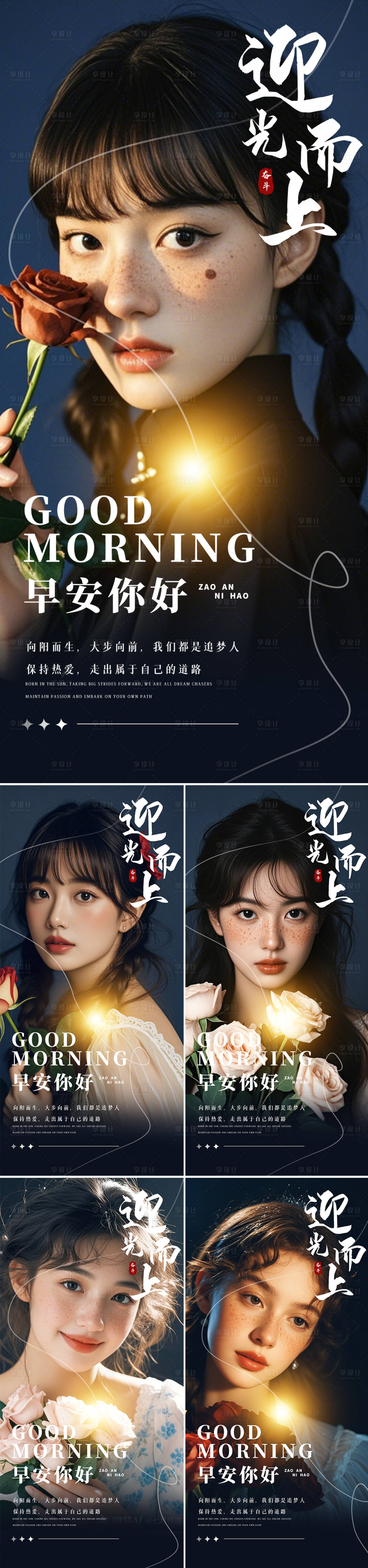 源文件下载【早安图系列海报】编号：13850027095408604