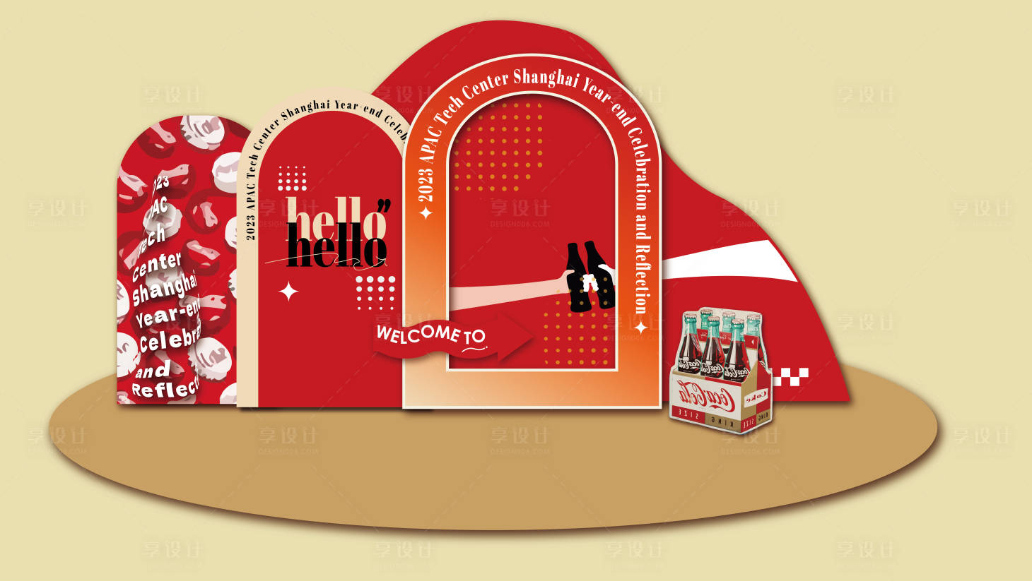 源文件下载【享设计】搜索编号：98930027572973916【可乐主题派对美陈】