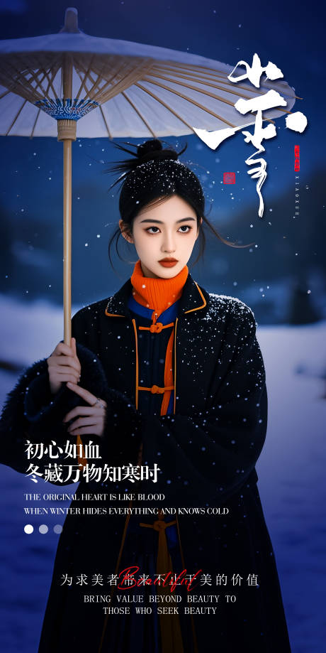 源文件下载【医美小雪节气海报】编号：82220027377407991