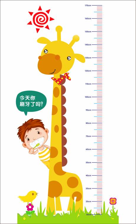 身高测量贴纸设计