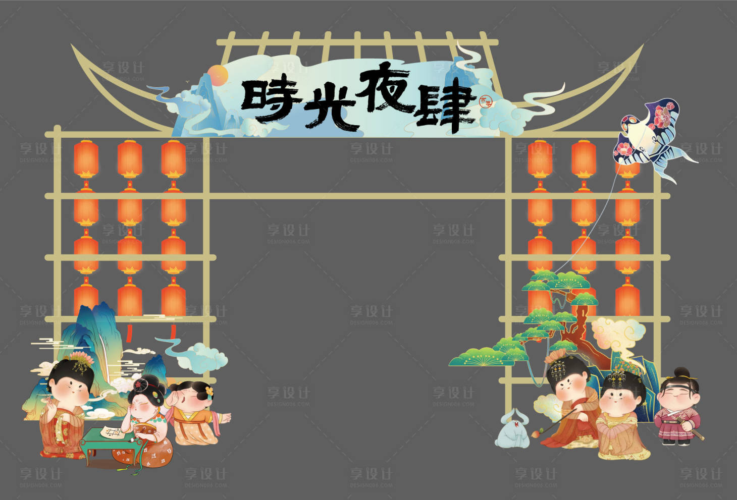 源文件下載【享設計】搜索編號：51290027298859485【中式集市門頭美陳】