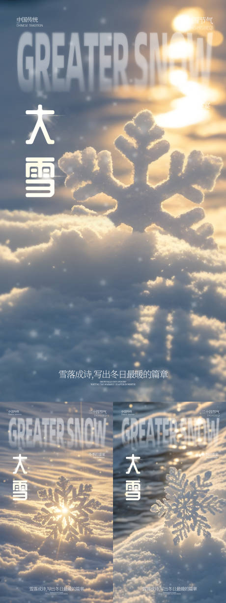 源文件下載【享設計】搜索編號：90920027526166085【大雪節氣系列海報】