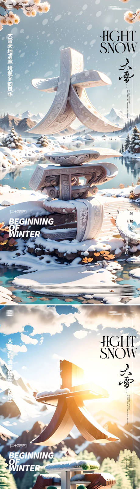 源文件下载【享设计】搜索编号：89670027468487955【大雪24节气海报】
