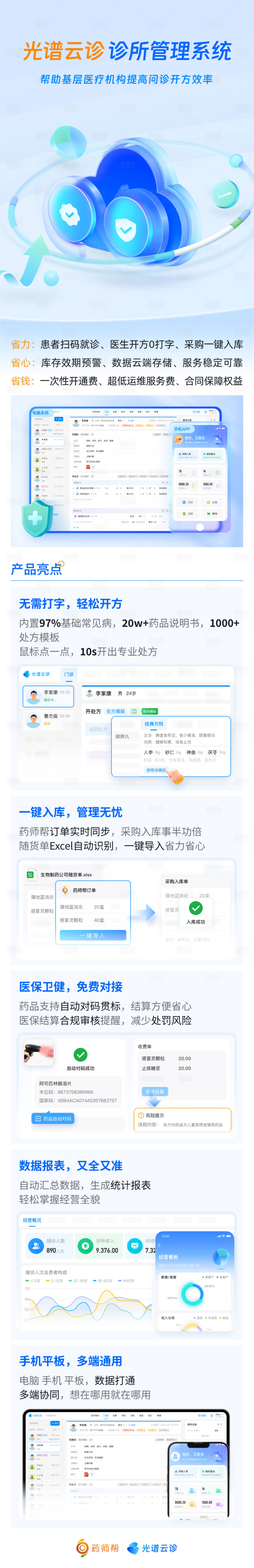 源文件下载【Saas云诊所管理产品介绍长图】编号：69040027582228057