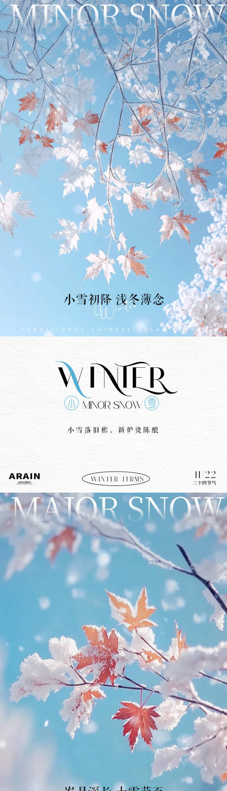 源文件下载【小雪大雪节气海报】编号：84930027204708780