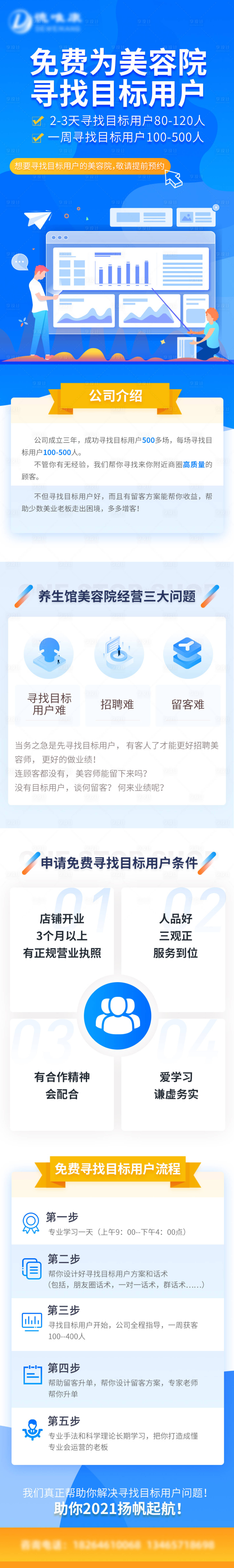 源文件下载【享设计】搜索编号：78040027423013950【美容院科技长图】