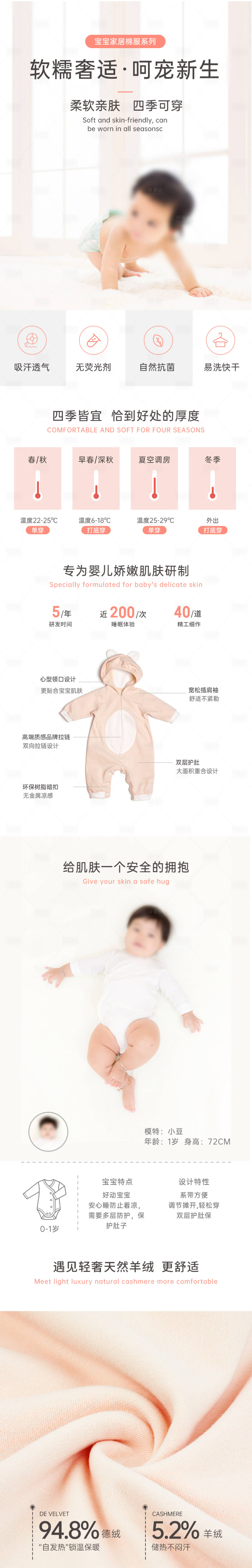 源文件下载【享设计】搜索编号：36420027527576177【婴儿服装促销电商详情页】