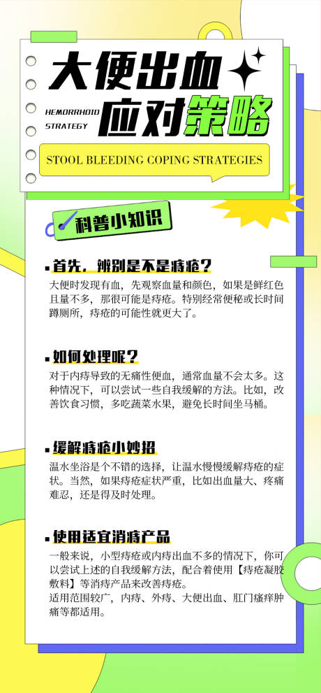 源文件下载【痔疮健康科普宣传海报】编号：18400027196157208