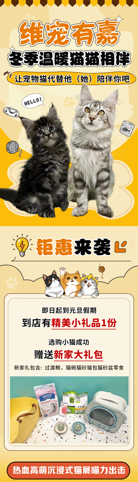 源文件下载【宠物猫咪长图海报】编号：78370028080436737