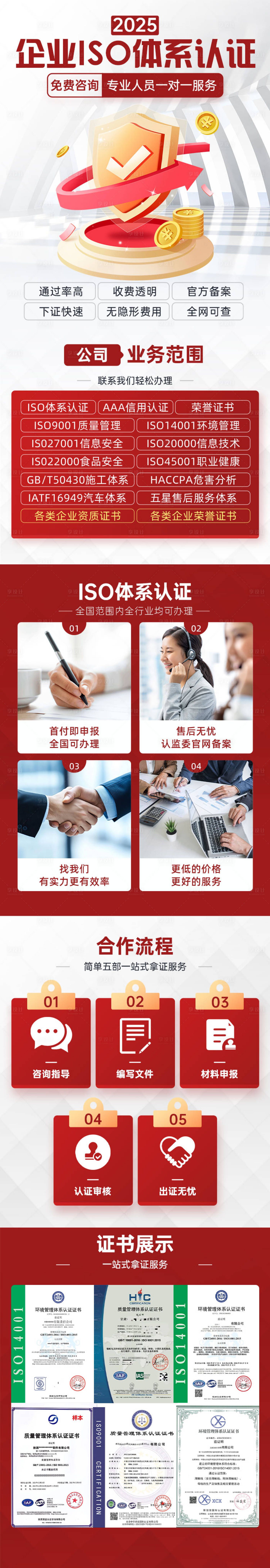 源文件下載【享設計】搜索編號：99120028036048688【企業ISO認證落地頁長圖海報】